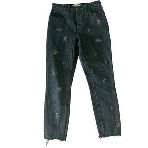 Embroidered Black Jeans